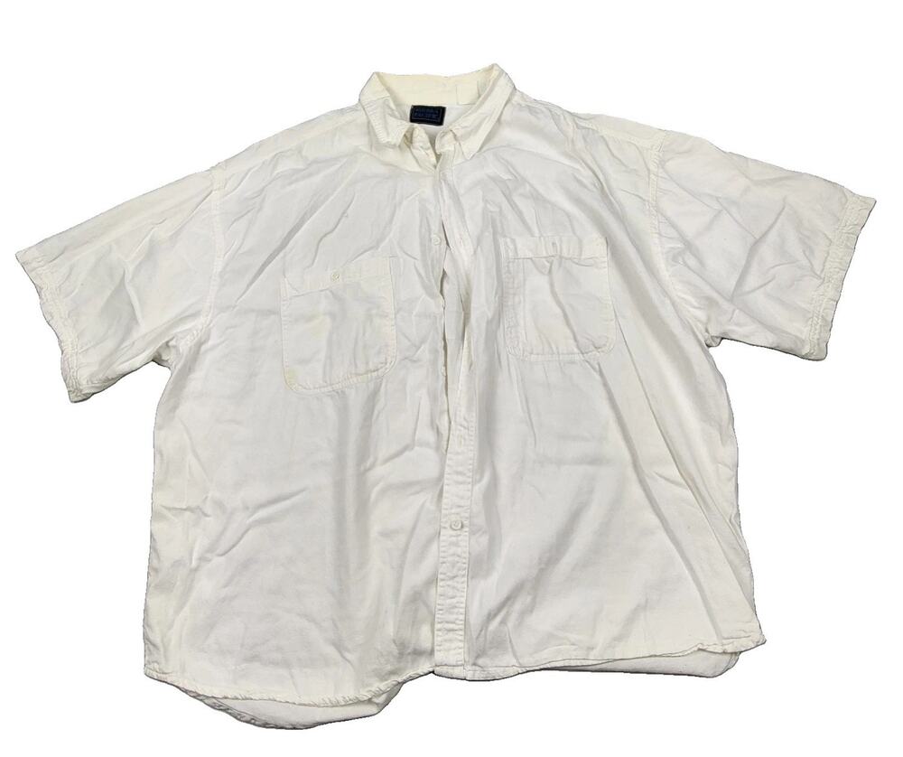 Sierra Pacific Shirt Mens 54 White Twill Short Sleeve Button Up Pockets Casual